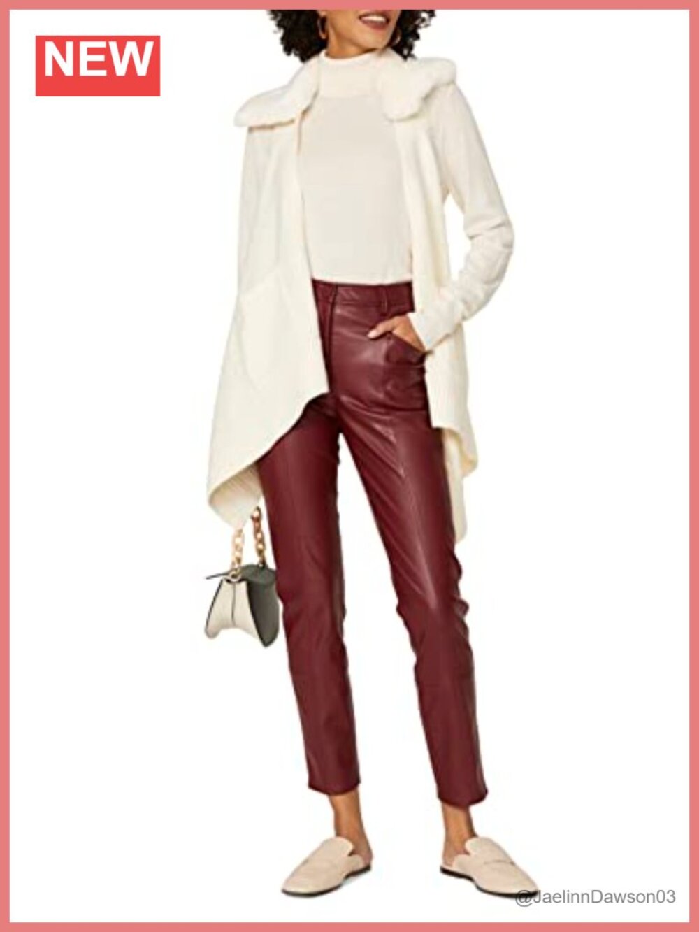 Faux Fur Collar Cardigan Vest Long Sleeve Loose Fit Pullover